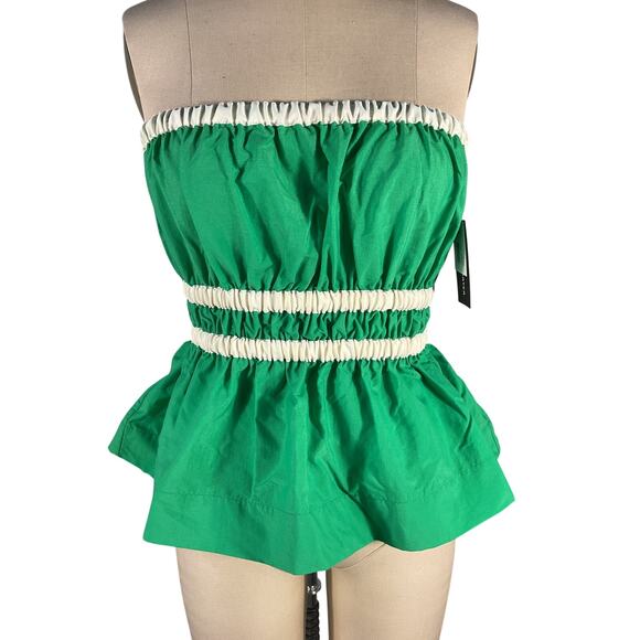 MOLLY GODDARD Tops - Molly Goddard Ruched Green Esme Top Size 8 UK / US 4 NWT
